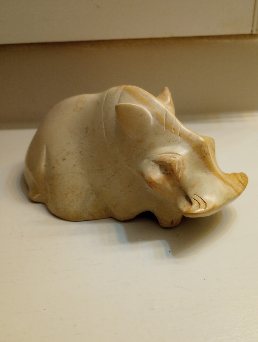 Hand carved From Kenya Hippopotamus Figurine